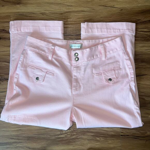 Pink Christopher & Banks Denim Jean Capris with Pockets Size 6 - Picture 1 of 10